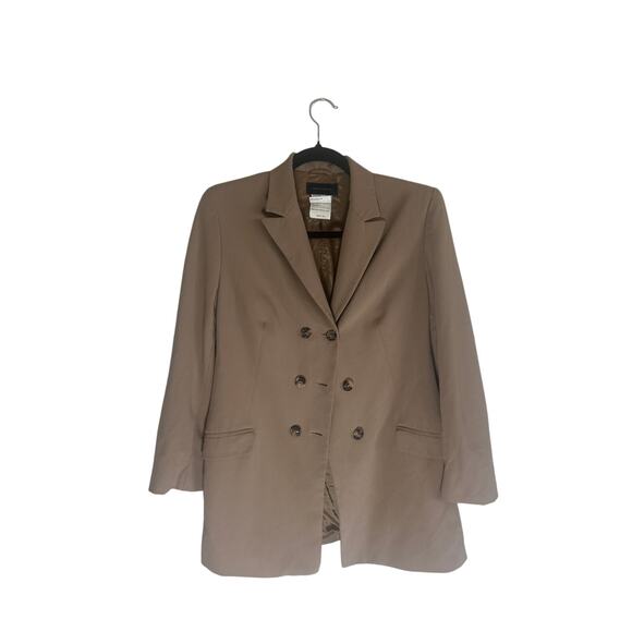Piazza Sempione Women's Wool Blend Blazer IT 42 Beige Double-Breasted Jacket - Picture 4 of 12